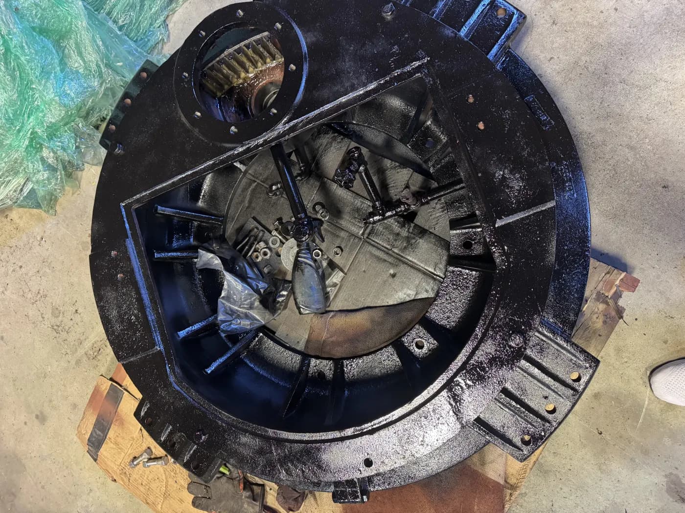 A rebuilt Envirex turntable secondary gearbox from a City of Houston wastewater plant.